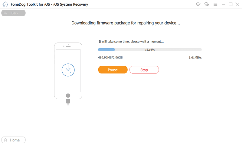 Fix the Issue “iPhone 14 Won’t Turn On” – FoneDog iOS System Recovery: Downloading Firmware