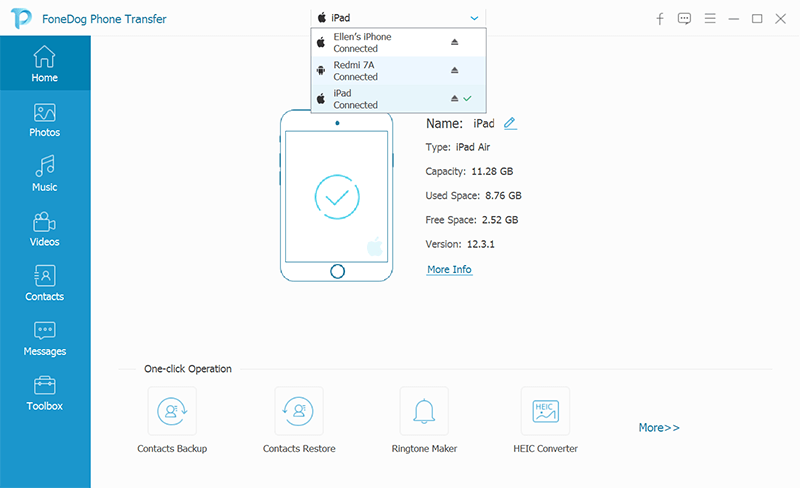 Transfer Data from iPad to iPad: FoneDog Phone Transfer