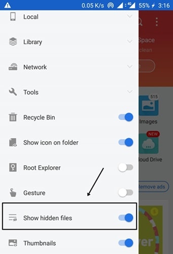 Methods to Fix “WhatsApp Videos Not Showing in Gallery” - Enable "Show Hidden Files"