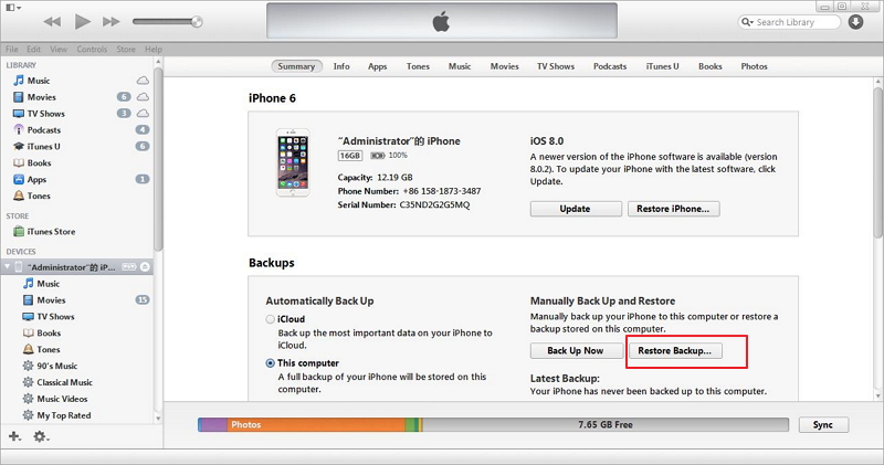 Fix the iPhone White Screen via iTunes