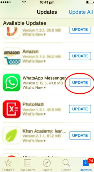 Check WhatsApp Update to Fix WhatsApp Not Working